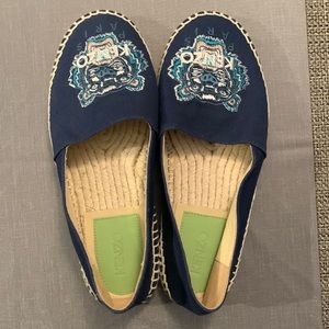Kenzo Navy Embroidered Tiger Espadrilles - Women's